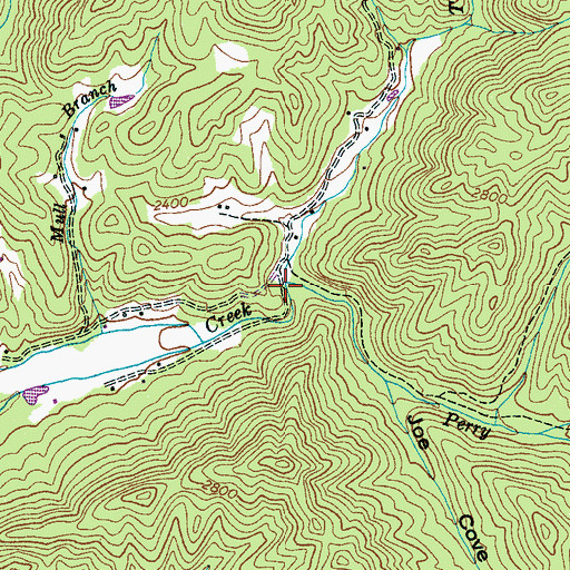 Topographic Map of Perry Creek, NC
