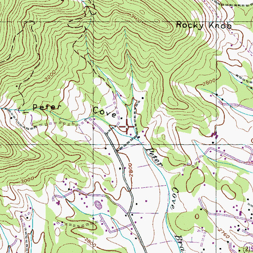Topographic Map of Peter Cove, NC