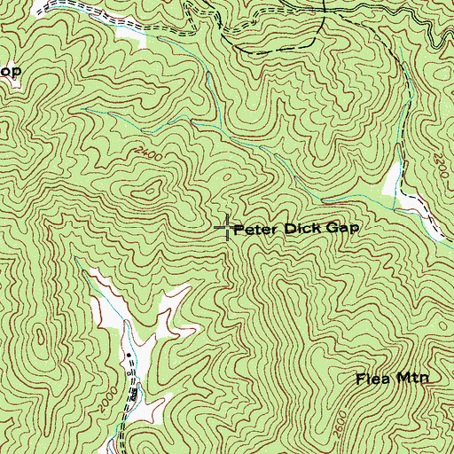Topographic Map of Peter Dick Gap, NC