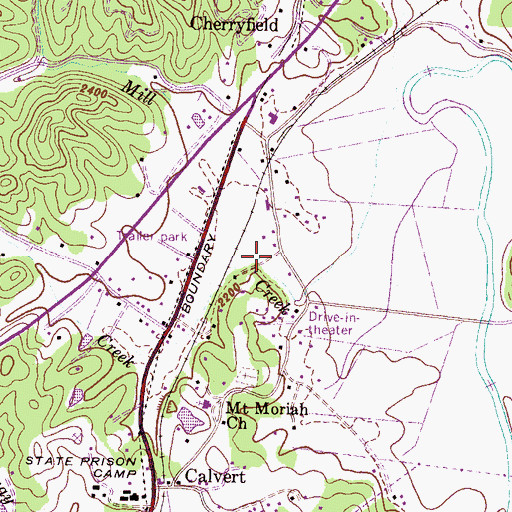 Topographic Map of Peter Weaver Creek, NC