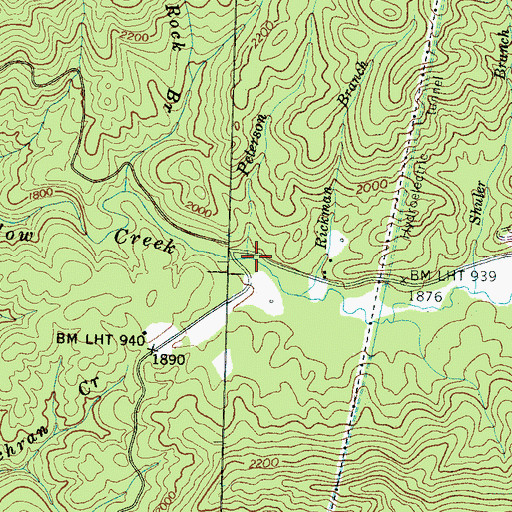Topographic Map of Peterson Branch, NC