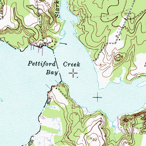 Topographic Map of Pettiford Creek, NC