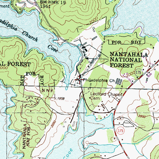 Topographic Map of Philadelphia Church, NC