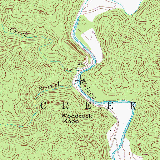 Topographic Map of Phillips Branch, NC