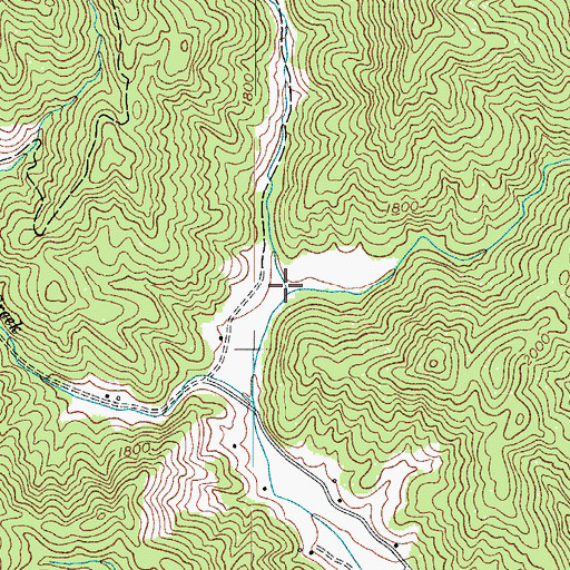 Topographic Map of Phillips Creek, NC