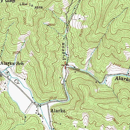 Topographic Map of Pigeon Creek, NC