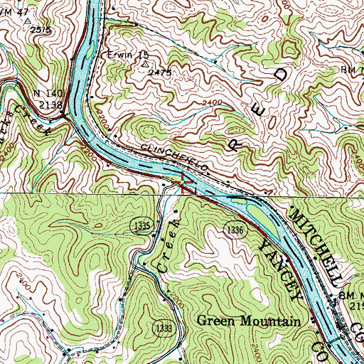 Topographic Map of Pigpen Creek, NC