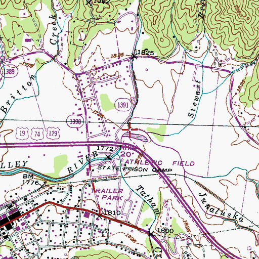 Topographic Map of Pile Creek, NC