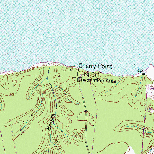 Topographic Map of Pine Cliff Recreation Area, NC