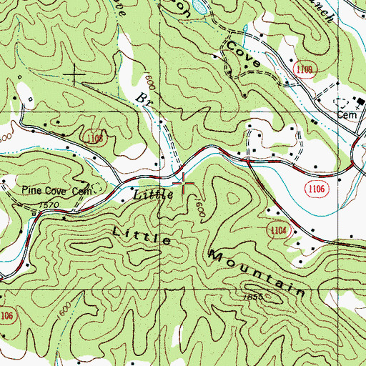 Topographic Map of Pine Cove Branch, NC
