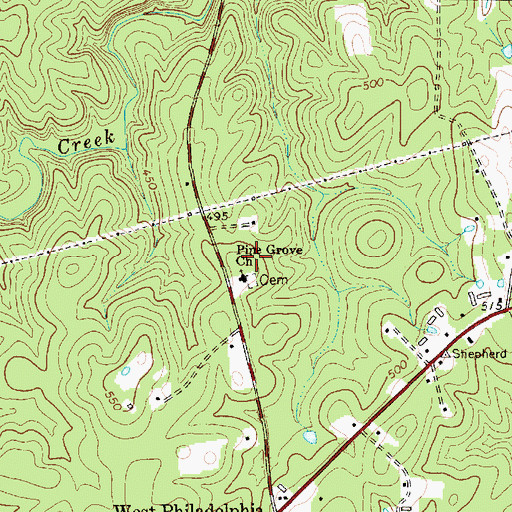 Topographic Map of Pine Grove Church, NC