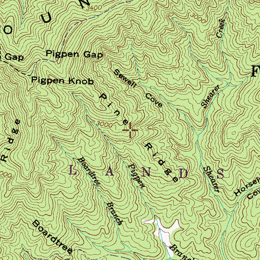 Topographic Map of Pine Ridge, NC