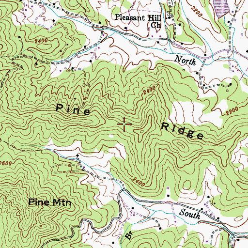 Topographic Map of Pine Ridge, NC