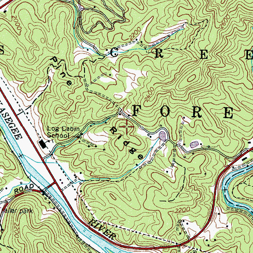 Topographic Map of Pine Ridge, NC