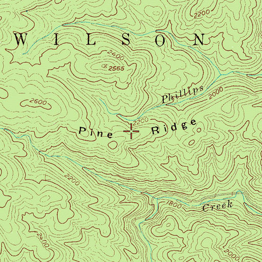 Topographic Map of Pine Ridge, NC