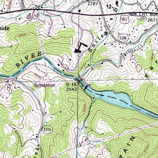 Topographic Map of Pine Swamp Branch, NC