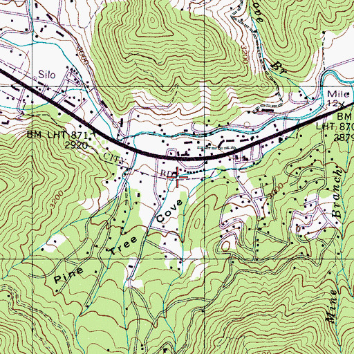Topographic Map of Pine Tree Cove, NC