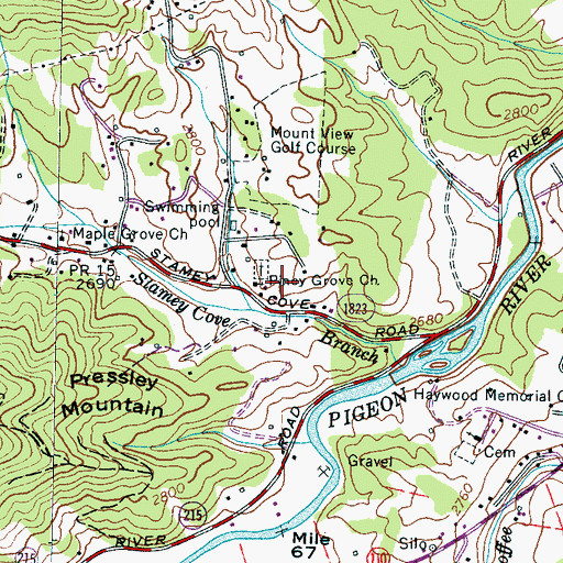 Topographic Map of Piney Grove Church, NC