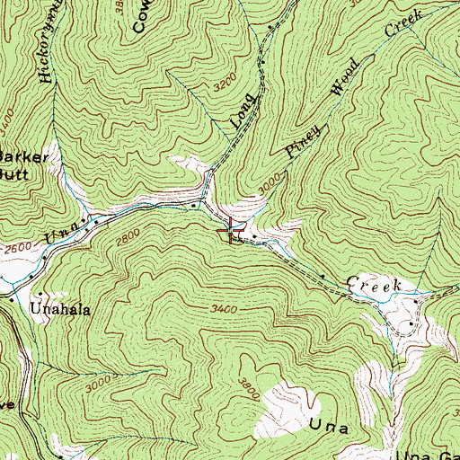 Topographic Map of Piney Wood Creek, NC