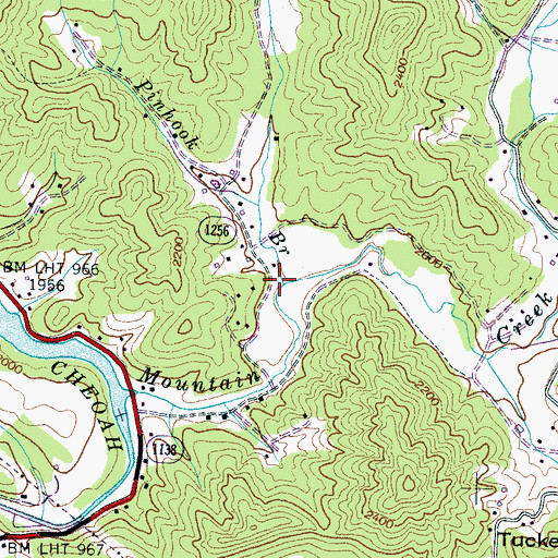 Topographic Map of Pinhook Branch, NC