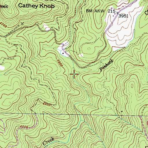 Topographic Map of Pinhook Creek, NC