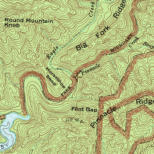 Topographic Map of Pinnacle Creek, NC