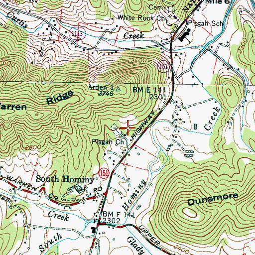 Topographic Map of Pisgah Church, NC