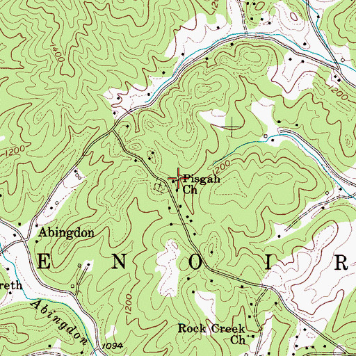 Topographic Map of Pisgah Church, NC