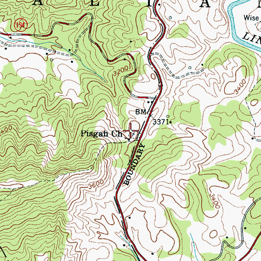 Topographic Map of Pisgah Church, NC