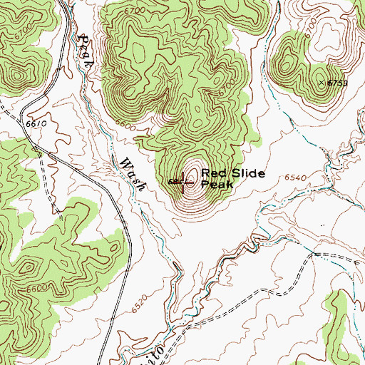 Topographic Map of Red Slide Peak, AZ