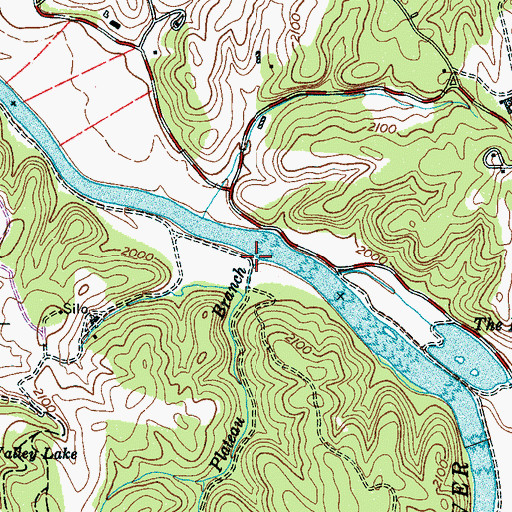 Topographic Map of Plateau Branch, NC