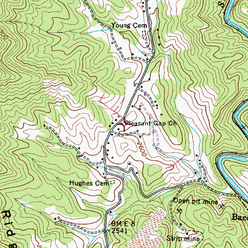 Topographic Map of Pleasant Gap Church, NC