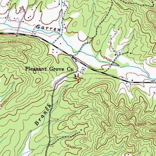 Topographic Map of Pleasant Grove Church, NC