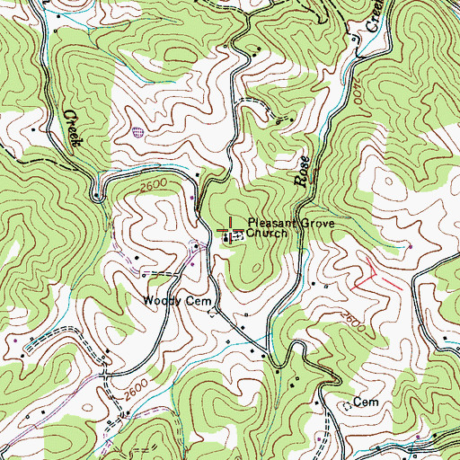 Topographic Map of Pleasant Grove Church, NC