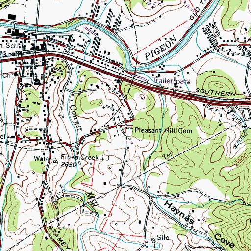 Topographic Map of Pleasant Hill Cemetery, NC