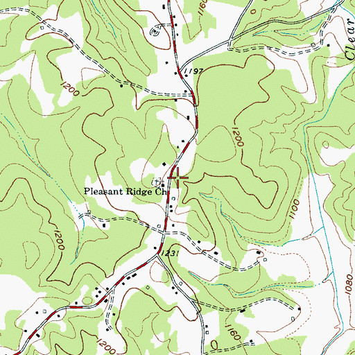 Topographic Map of Pleasant Ridge Church, NC