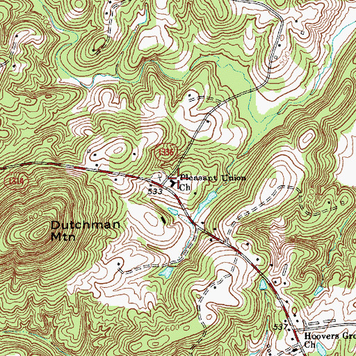 Topographic Map of Pleasant Union Church, NC