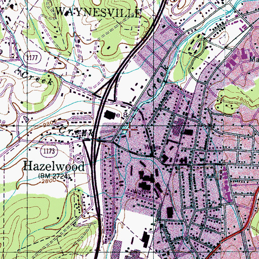 Topographic Map of Plott Creek, NC