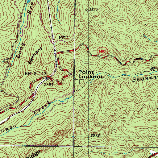 Topographic Map of Point Lookout, NC