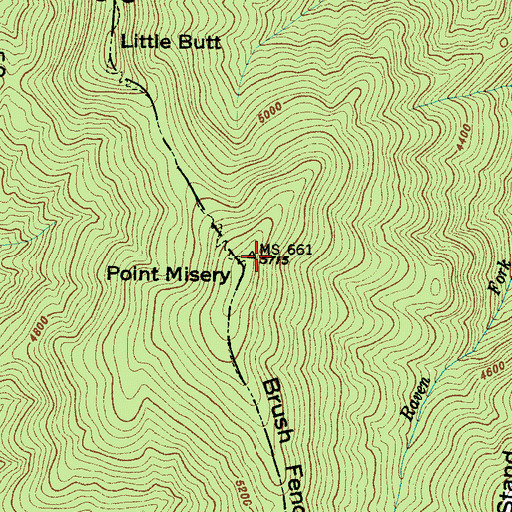 Topographic Map of Point Misery, NC