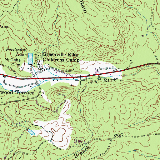 Topographic Map of Pole Bridge Branch, NC