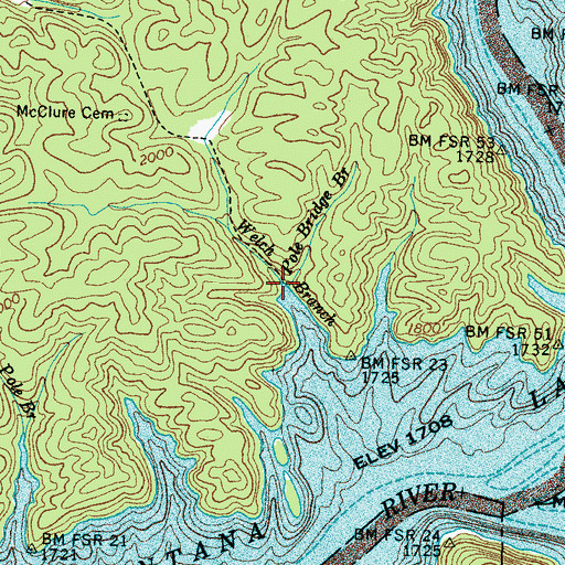 Topographic Map of Pole Bridge Branch, NC