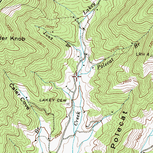 Topographic Map of Polecat Branch, NC