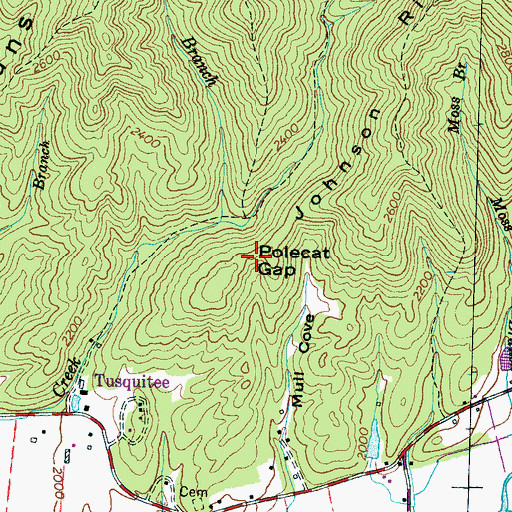 Topographic Map of Polecat Gap, NC