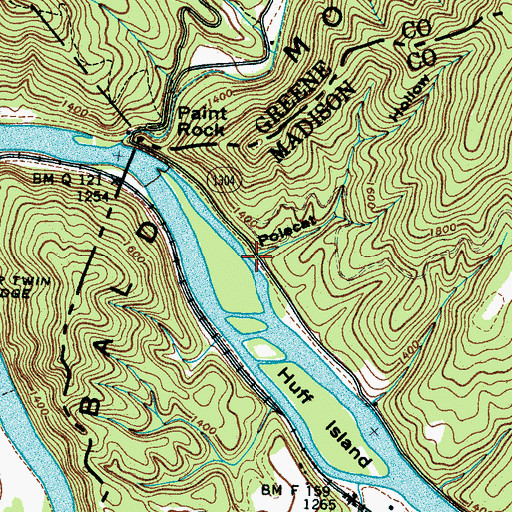 Topographic Map of Polecat Hollow, NC