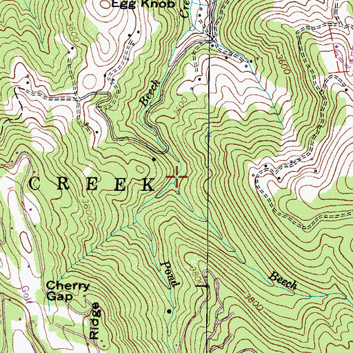 Topographic Map of Pond Creek, NC