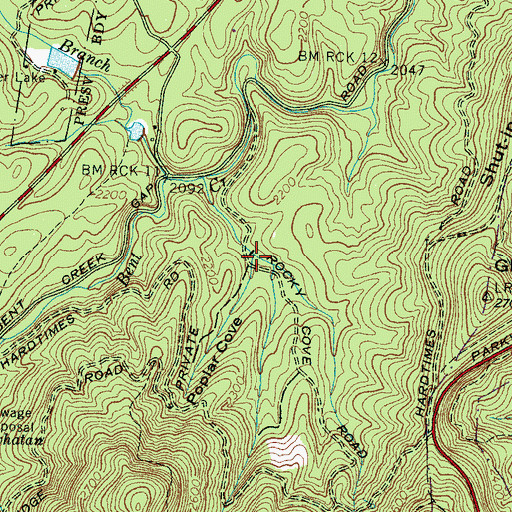Topographic Map of Poplar Cove, NC