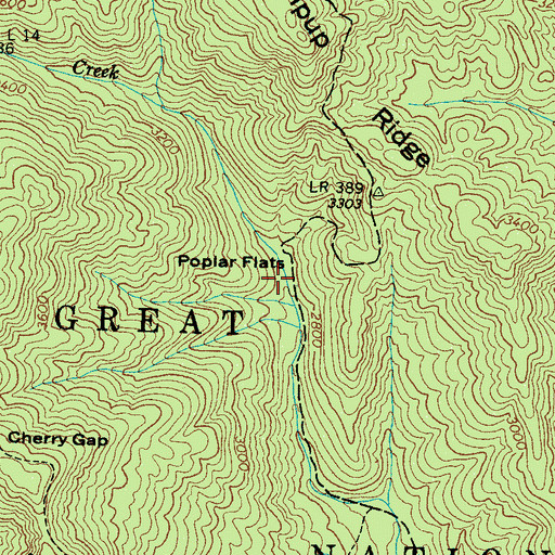 Topographic Map of Poplar Flats, NC