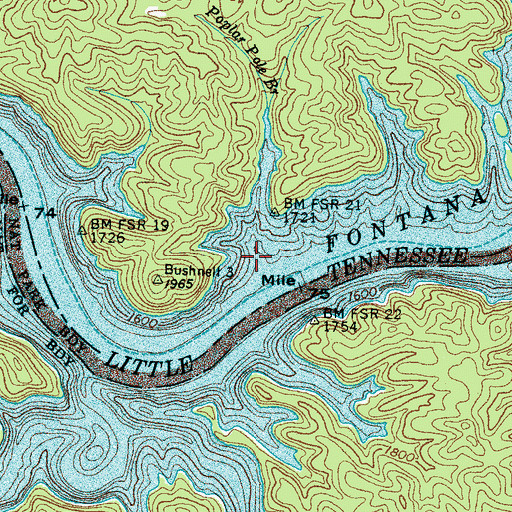 Topographic Map of Poplar Pole Branch, NC