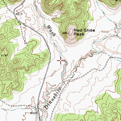 Topographic Map of Red Slide Peak Wash, AZ